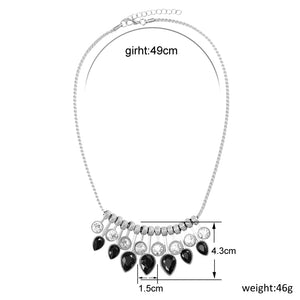 High Fashion Silver Plated Crystal Choker Necklaces