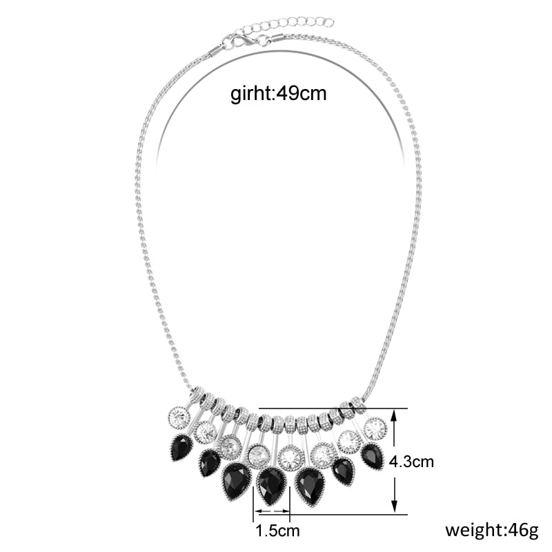 High Fashion Silver Plated Crystal Choker Necklaces