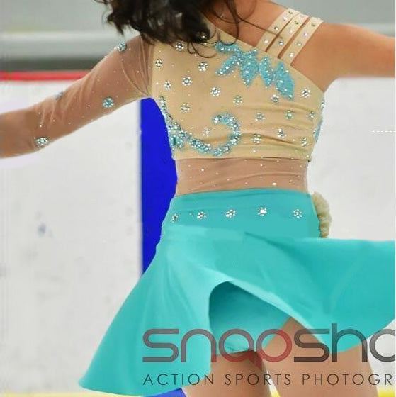 Blue Figure Skating Dress for Adult Competition