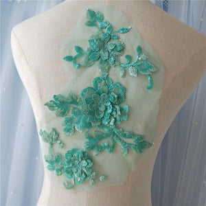 Sequin Flower Aplique Sew On Trims