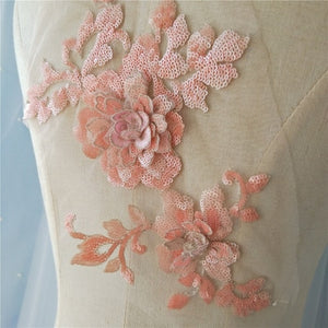 Sequin Flower Aplique Sew On Trims