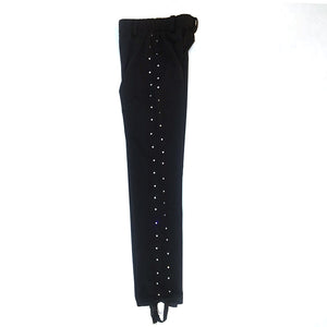 Custom Made Figure Skating Pants with Rhinestone Trim for Boys and Men