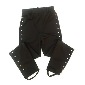 Custom Made Figure Skating Pants with Rhinestone Trim for Boys and Men